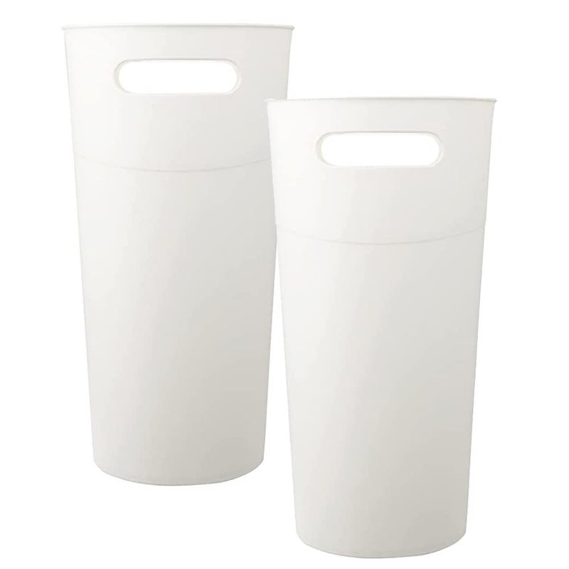 ROYFACC Small Trash Can Plastic Bathroom Wastebasket 3.2 Gallon Slim Garbage Container Bin with Handle for Home Kitchen Bathroom Bedroom Office, 2 Pack (White) - Image 5